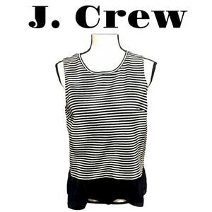 J Crew striped top black and white womens size small